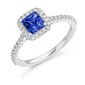 18ct White Gold Tanzanite and Diamond Cluster Ring - Image 2