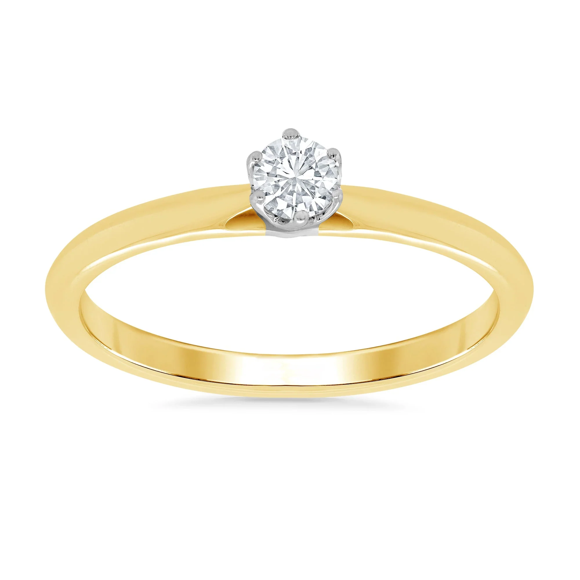 9ct Gold Diamond Solitaire Ring 0.15ct