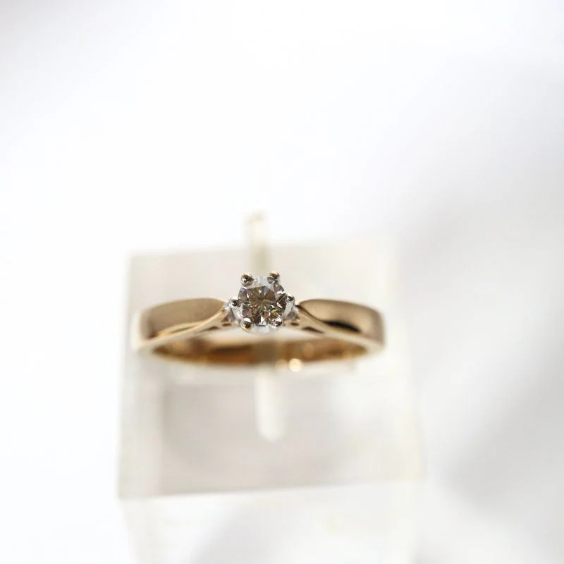9ct Gold Diamond Solitaire Ring 0.15ct - Image 3