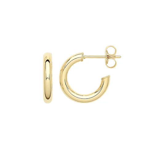 9ct Gold Hollow 10mm Hoop Earrings
