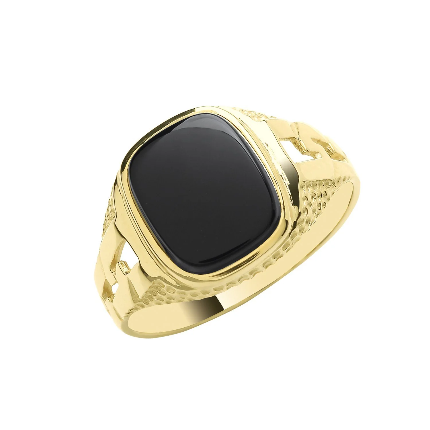 9ct Gold Onyx Cushion Signet Ring