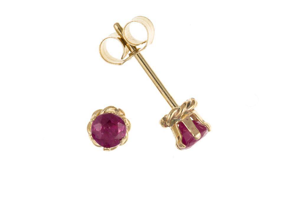 9ct Gold Ruby Stud Earrings
