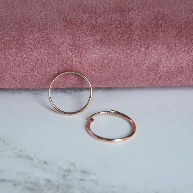 9ct Rose Gold Hoop Earrings - Image 2