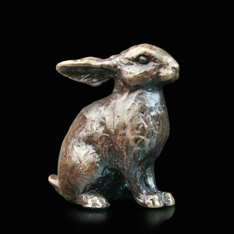 Butler & Peach Solid Bronze Bunny Miniature Sculpture - Image 2
