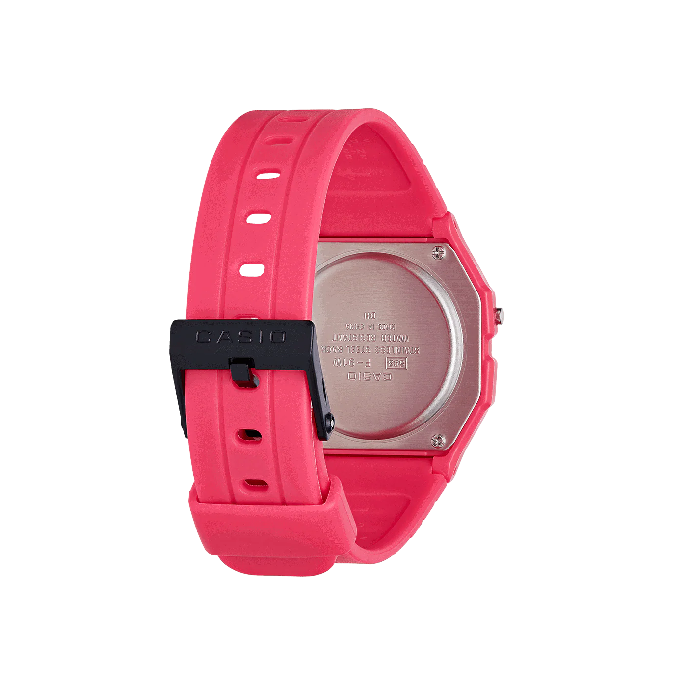 Casio Unisex Classic Watch in Hot Pink F-91WC-4AEF - Image 3