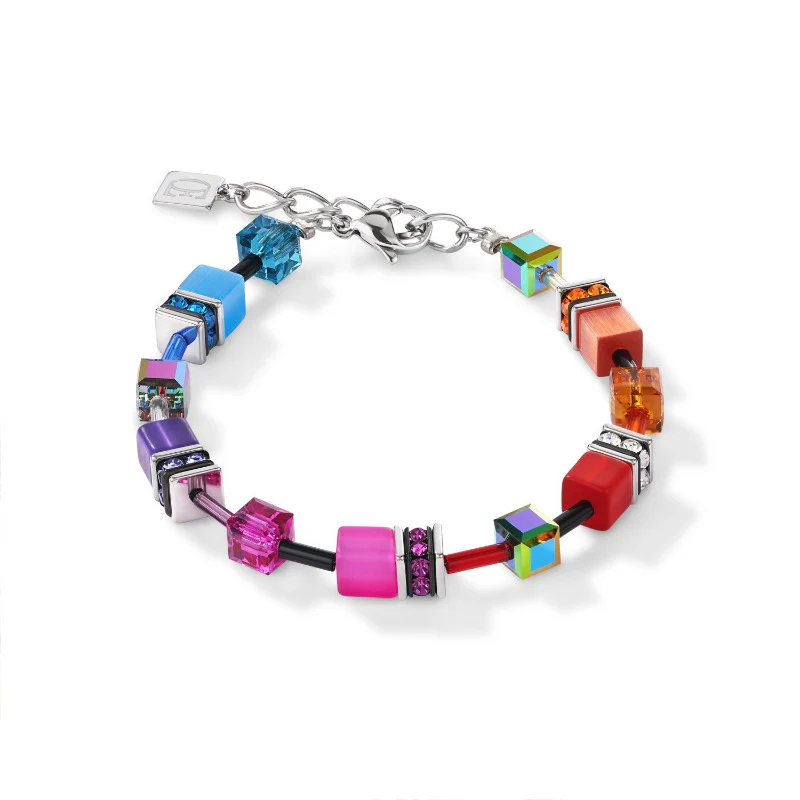 Coeur de Lion Geo Cube Bracelet Multicolour Rainbow 2838/30-1520