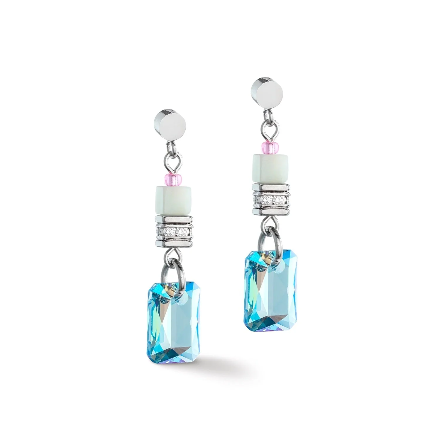 Coeur de Lion GeoCube® Fusion Earrings Multicolour Pastel