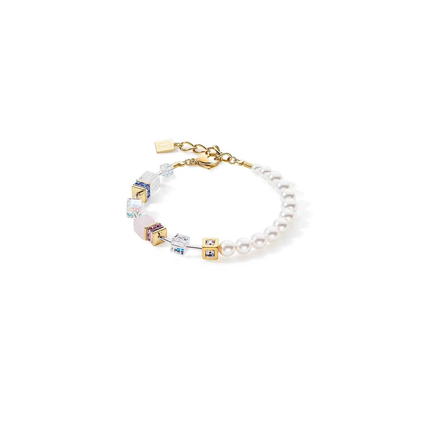 Coeur de Lion GeoCube Precious Fusion Pearls Bracelet Multicolour Pastel 5086/30-1522