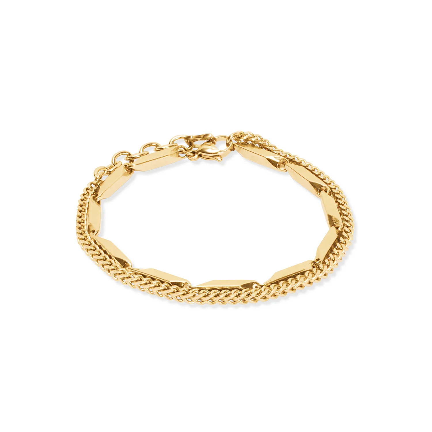 Coeur de Lion Twisted Layers Bracelet in Gold-Plated Steel