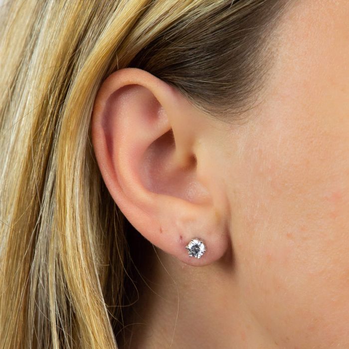 Diamonfire 0.5 Carat Cubic Zirconia Solitaire Stud Earrings - Image 2