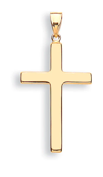 Gold Plain Cross Pendant - Image 2