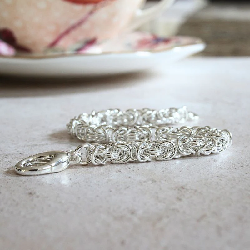 Ladies Silver Byzantine Bracelet