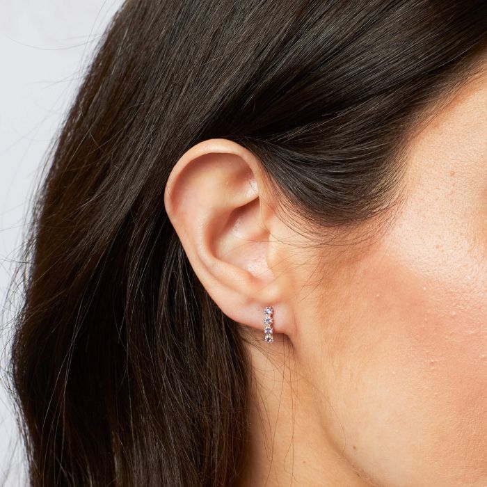 Laura Ashley Silver Light Amethyst Earrings - Image 2