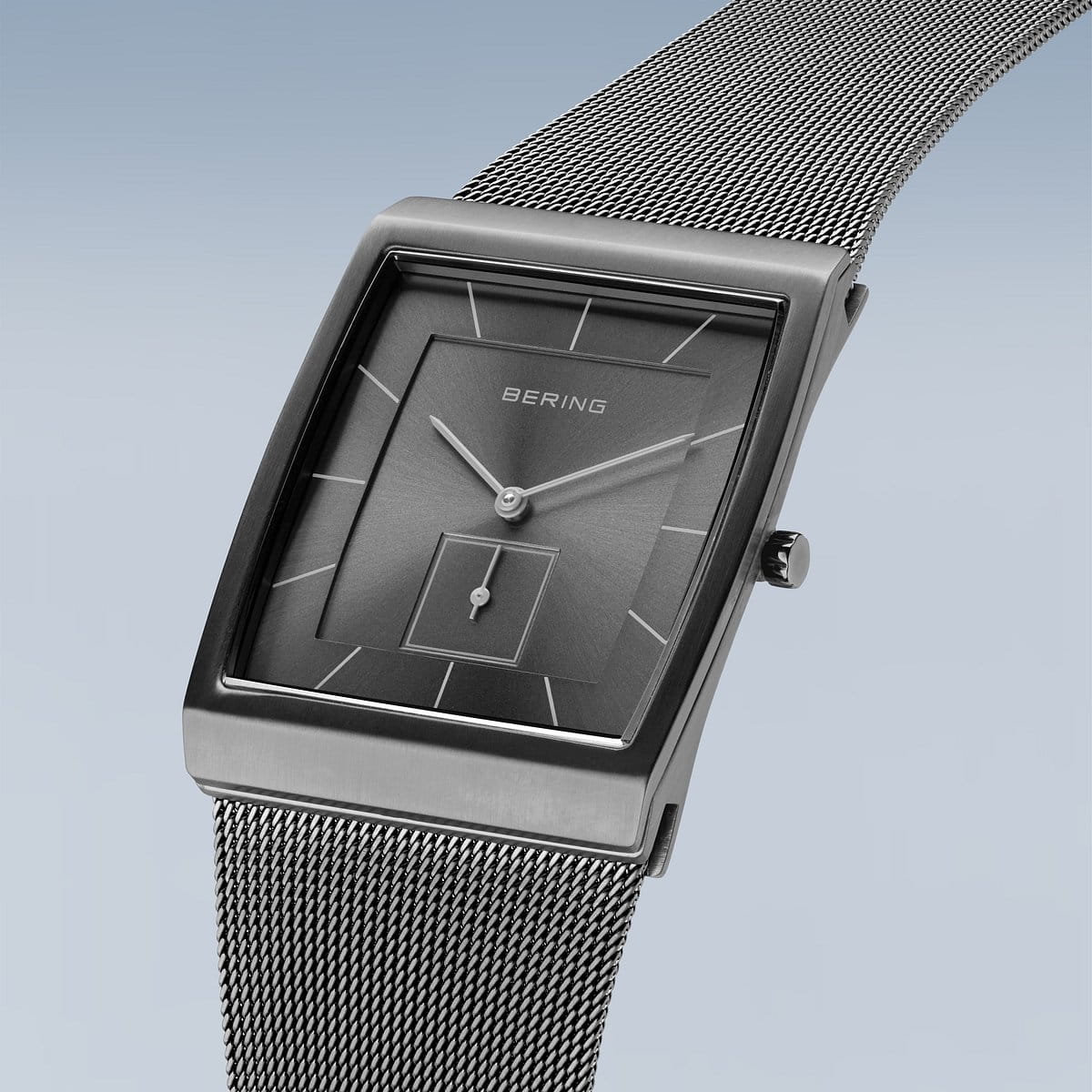 Men's Brushed Grey Square Bering Watch 16033-377 - Image 3
