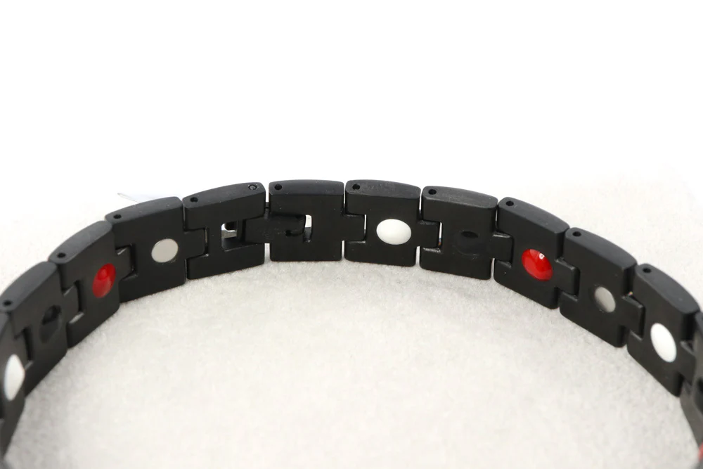 Men's Stainless Steel Magnetic Bracelet in Black - Image 3