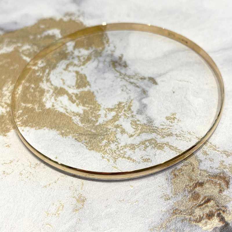 Plain Solid Gold D-Shape Ladies Bangle - Image 4