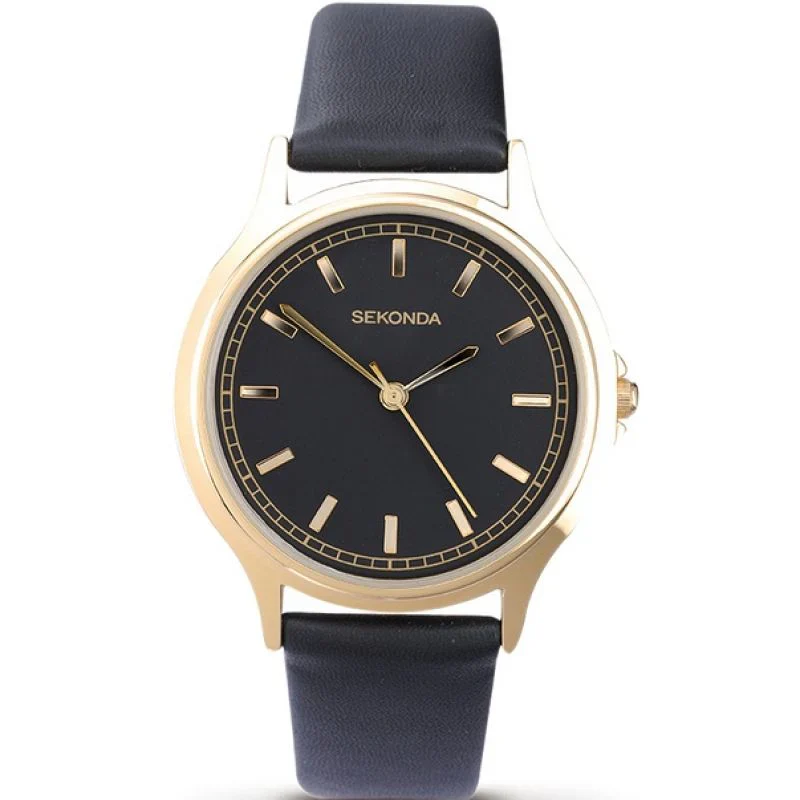 Sekonda Black Strap Black Dial Watch 3141