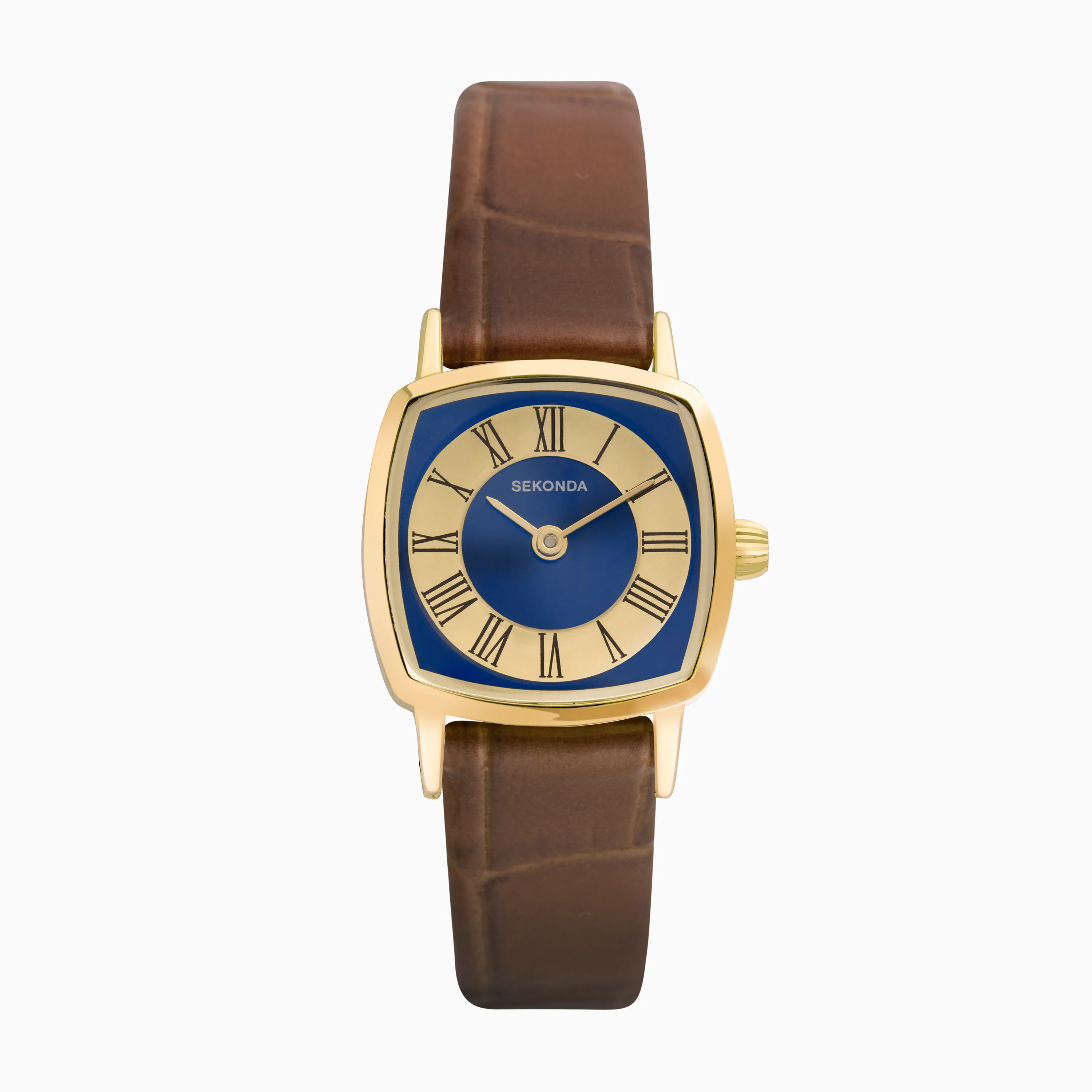 Sekonda Ladies Heritage Watch Brown Strap Blue Dial 40377