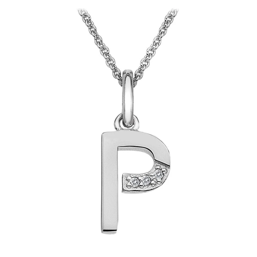 Silver and Diamond Initial Necklace - Image 17