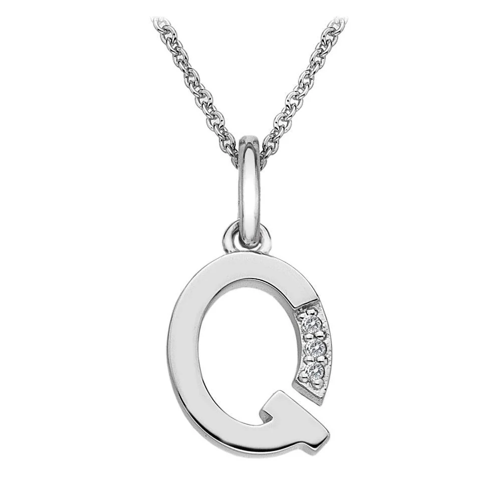 Silver and Diamond Initial Necklace - Image 18