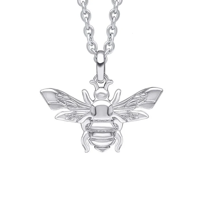 Silver Bee Pendant with Chain