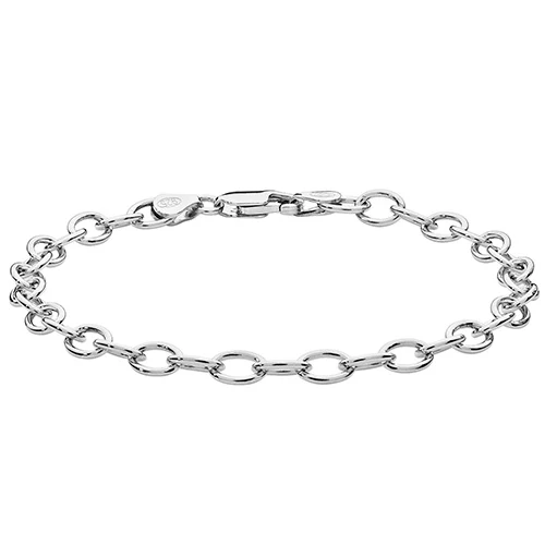 Silver Cable Link Bracelet for Ladies