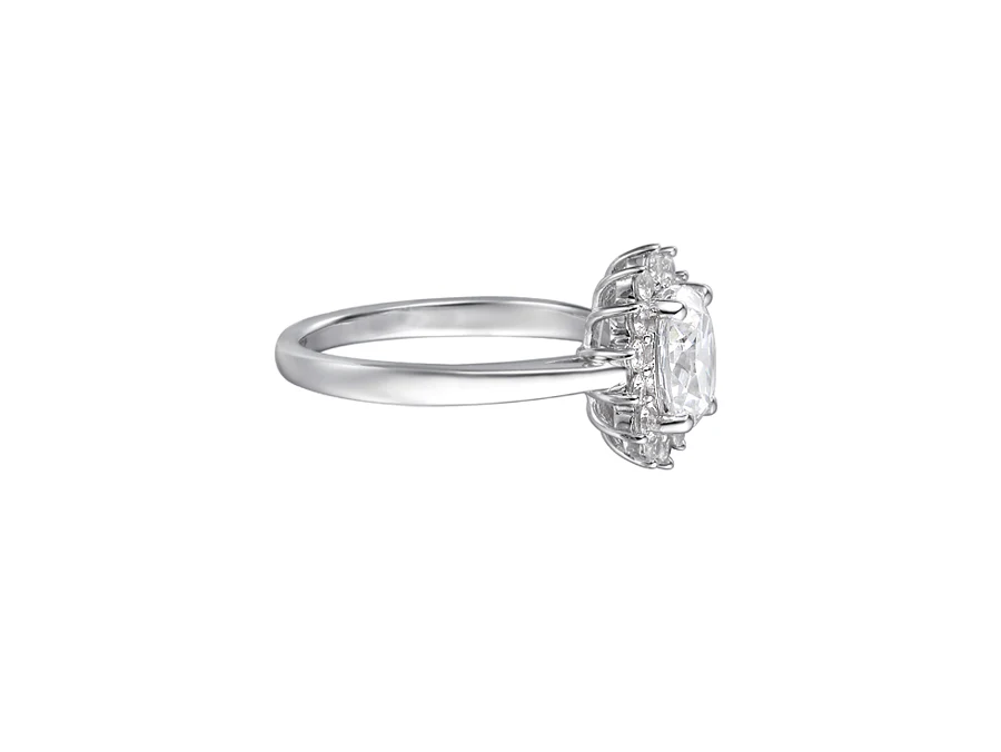 Silver CZ Oval Cluster Ring - Image 2