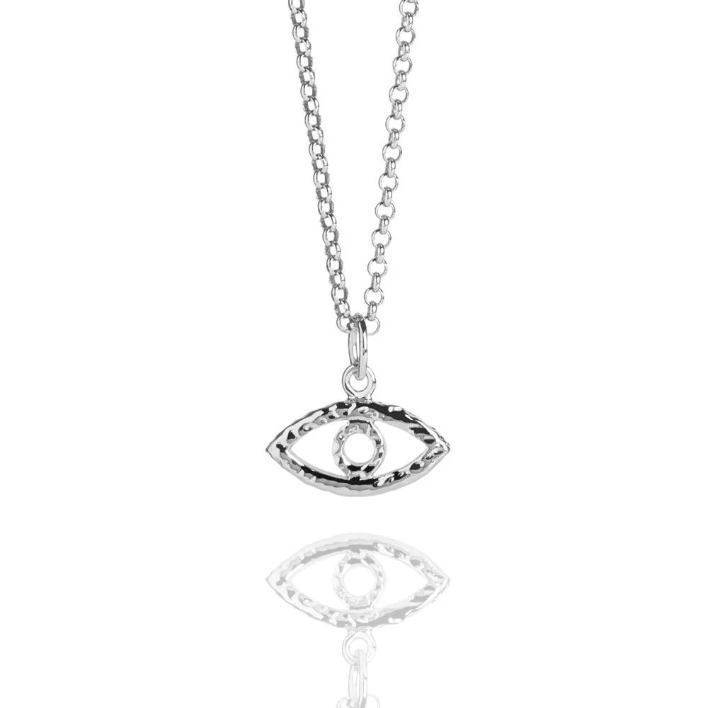 Silver Evil Eye Pendant by Muru