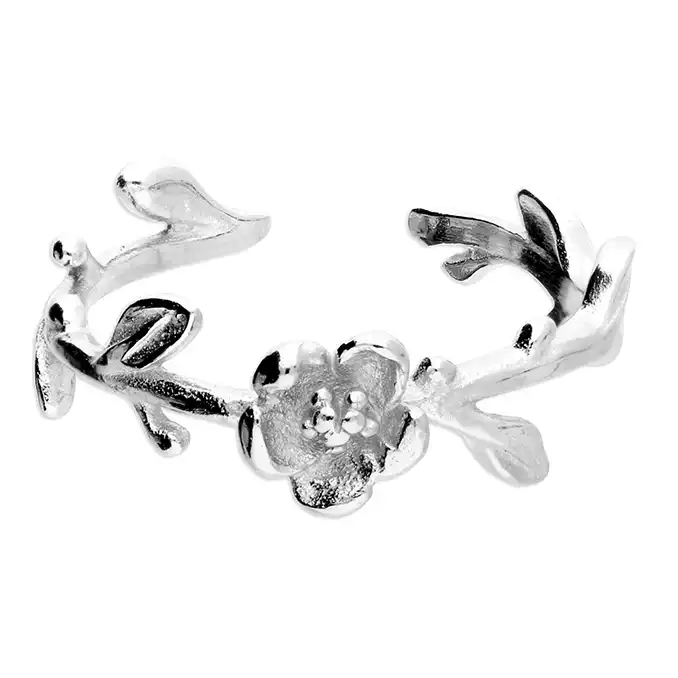 Silver Flower/Leaf Toe Ring