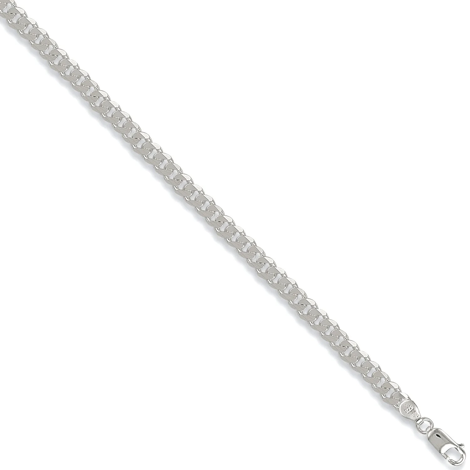 Silver Men's Curb Chain Bracelet 5.4 mm wide - Image 2