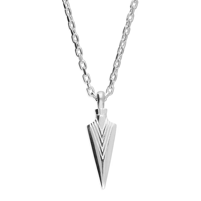Silver Necklace with Arrow Tip Pendant