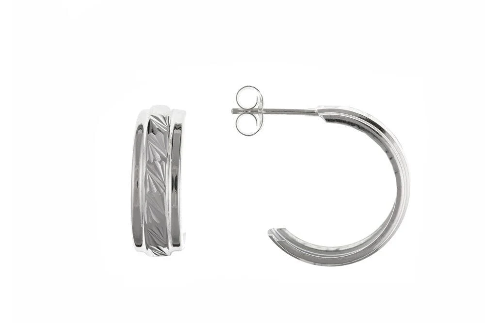 Silver Wedding Band Earrings
