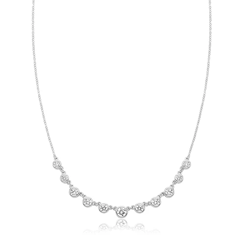 Silver with Bezel Set Cubic Zirconia's