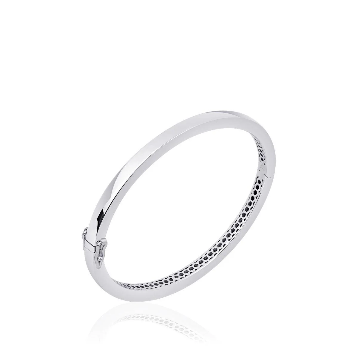 Square Cut Silver Bangle for Ladies 4mm Diameter