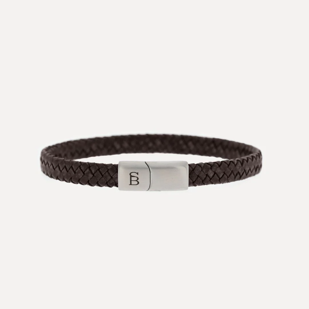 Steel & Barnett Riley Vintage Brown Leather Bracelet